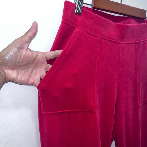 Juicy Couture 2cp Set Cherry Bomb Red Velour Zip Up Hoodie S & Wide Leg Pants XS - Picture 8 of 11